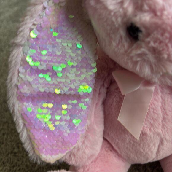 BEE HAPPY Soft Bonnie The Easter Bunny Plush Reverse Sequin Ears & Paws 10.5" - Picture 7 of 10